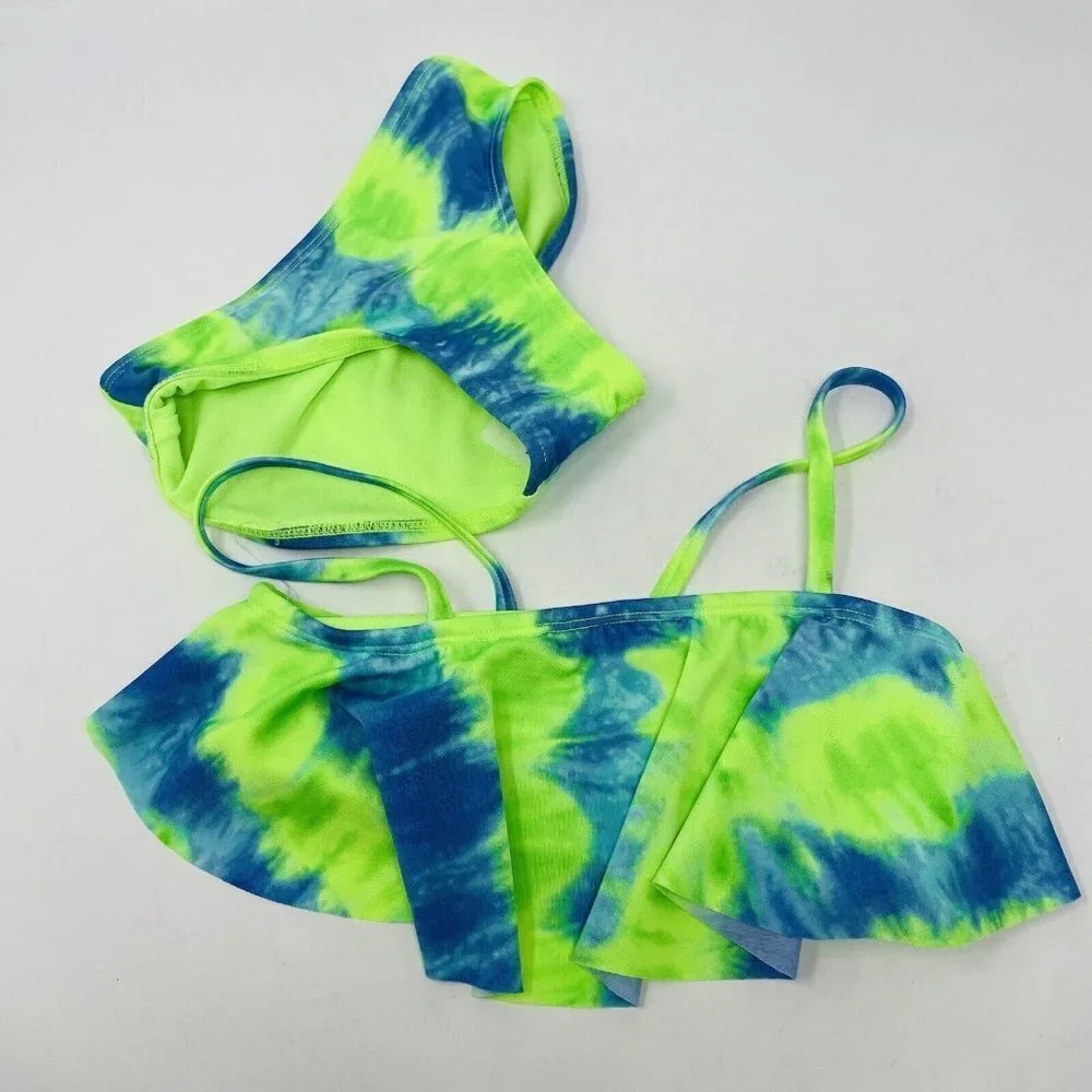 Cat & Jack‎ Youth Girls XS 4/5 Sweet Popsicle Tie Dye Bikini Set Blue/Green 154